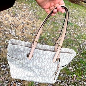 Michael Michael Kors Monogrammed Saffiano Leather Shoulder Bag, GUC